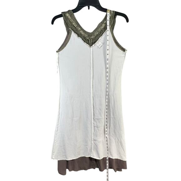 Cherish Dress Small Brown Olive Lace Elastic Waist Lined Romantic Coquette Fairy - Picture 10 of 14